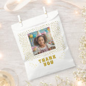 Gouden Faux Glitter Verjaardag Meisje Foto Dank u Bedankzakje (Geknipt)