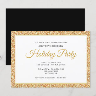 Gouden Faux Glitter   Zakelijke feestdag Kaart