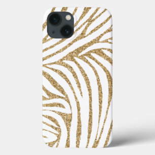 Gouden Faux Glitter Zebra Print Case-Mate iPhone Case