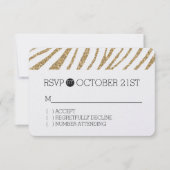 Gouden Faux Glitter Zebra Print RSVP (Voorkant)