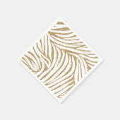 Gouden Faux Glitter Zebra Print Servetten (Hoek)