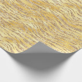 Gouden Faux Glitter Zebra Strepen Cadeaupapier (Hoek)