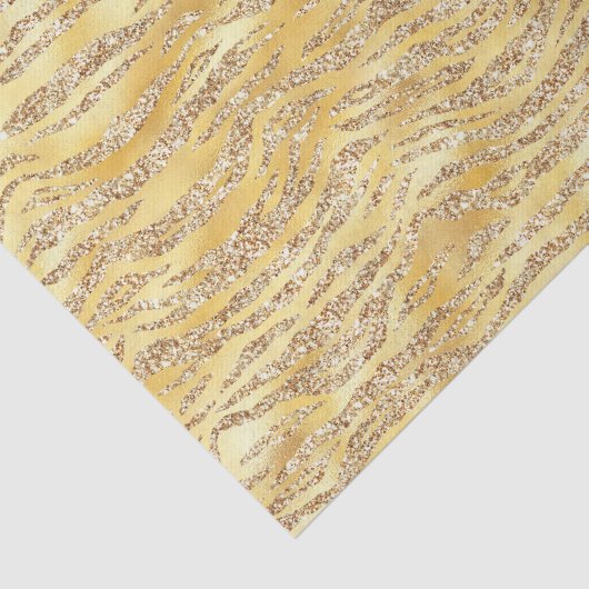 Gouden Faux Glitter Zebra Strepen Tissuepapier (Detail)