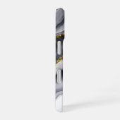 Gouden Faux Glitter Zwart Gepersonaliseerd iPhone 16 Hoesje (Rechterkant)