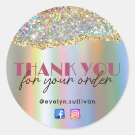 Gouden Faux Iridescent Glitter Folie Sticker