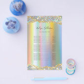 Gouden faux iriserende glitter folie prijslijst flyer (Enkel)