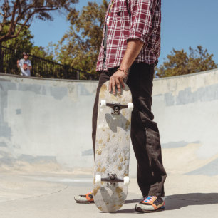 Gouden Faux Koeienhuid Print Metallic rustiek West Persoonlijk Skateboard