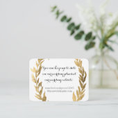 Gouden Faux Laurel Olijfblad Krans Bruiloft Websit Informatiekaartje (Staand voorkant)