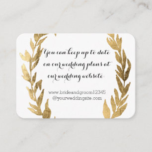 Gouden Faux Laurel Olijfblad Krans Bruiloft Websit Informatiekaartje
