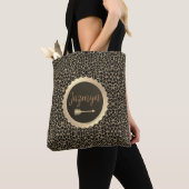 Gouden Faux Leopard gepersonaliseerd Tote Bag (Dichtbij)