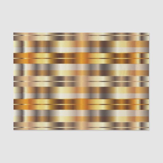 Gouden Faux Metallic Diagonale Strepen Tissuepapier (Voorkant)