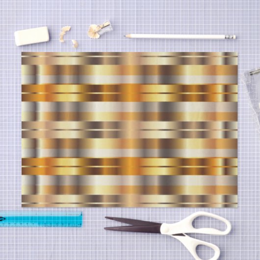 Gouden Faux Metallic Diagonale Strepen Tissuepapier (Craft)