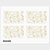 Gouden Faux Metallic Dot Bokeh Achtergrond Bling Rechthoekige Sticker (Vel)