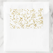 Gouden Faux Metallic Dot Bokeh Achtergrond Bling Rechthoekige Sticker (Tas)
