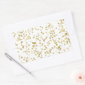 Gouden Faux Metallic Dot Bokeh Achtergrond Bling Rechthoekige Sticker (Envelop)