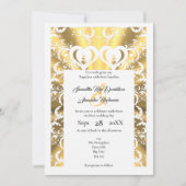 Gouden faux papier gesneden filigraan kant bruilof kaart (Voorkant)