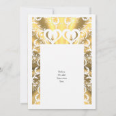 Gouden faux papier gesneden filigraan kant bruilof kaart (Achterkant)
