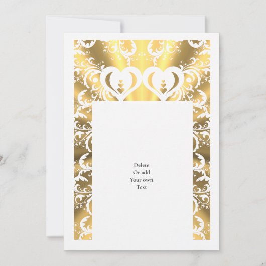 Gouden faux papier gesneden filigraan kant bruilof kaart (Achterkant)