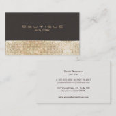 Gouden FAUX Sequins Suede Look Beauty & Chique Mod Visitekaartje (Voorkant / Achterkant)