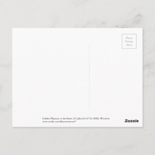 Gouden Fazant in de Sneeuw, Jakuchū Briefkaart (Achterkant)