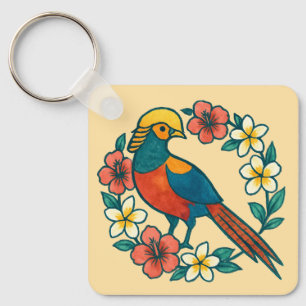 gouden fazant sleutelhanger