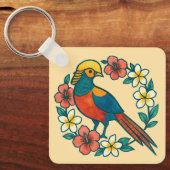 gouden fazant sleutelhanger (Voorkant)