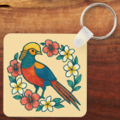 gouden fazant sleutelhanger (Achterkant)