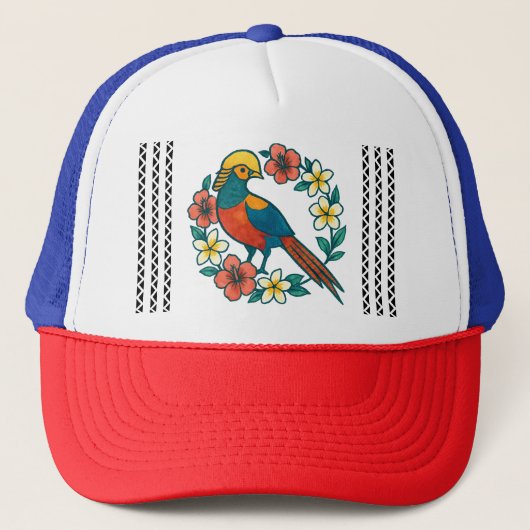 gouden fazant trucker pet (Voorkant)