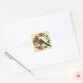 gouden fazant vierkante sticker (Envelop)