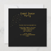 Gouden Feest Dansfeest Disco Bal Evenement Kaart (Achterkant)