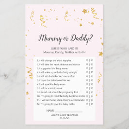 Gouden Feest op Roze Mummy of Papa Spel Flyer