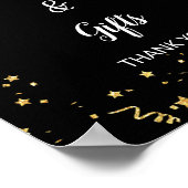 Gouden Feest op Zwarte Kaarten & Cadeaus Bord Poster (Hoek)