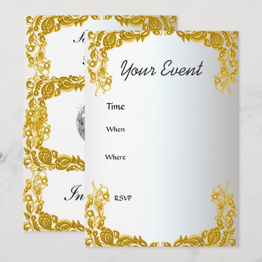 Gouden feest uitnodiging (Voorkant / Achterkant)