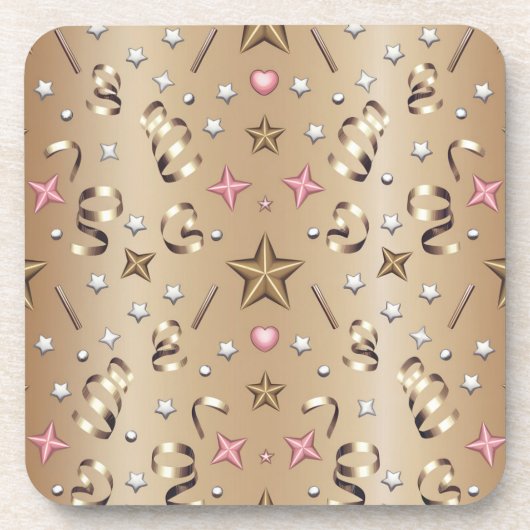 Gouden Feest Vieren Onderzetter Set (Voorkant)