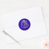 Gouden Feestelijke Ganesh | Indische God Damast Bl Ronde Sticker (Envelop)