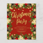 Gouden Feestelijke Glitter Kerst Corporate Red (Voorkant)