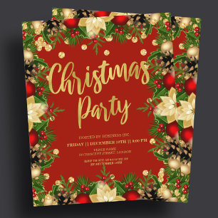 Gouden Feestelijke Glitter Kerst Corporate Red