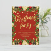 Gouden Feestelijke Glitter Kerst Corporate Red Kaart (Staand voorkant)