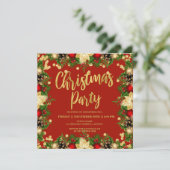 Gouden Feestelijke Glitter Kerst Corporate Red Kaart (Staand voorkant)