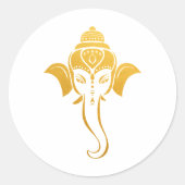 Gouden Feestelijke Hindoe bruiloft Ganesh | god va Ronde Sticker (Voorkant)