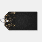 Gouden Feestelijke Kerst Kleurrijke Hangende Ornam Cadeaulabel (Achterkant Horizontaal)