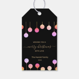 Gouden Feestelijke Kerst Kleurrijke Hangende Ornam Cadeaulabel