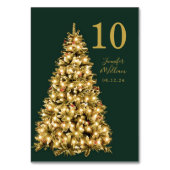 Gouden feestelijke kerstboom vakantie bruiloft gro kaart (Voorkant)