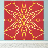 Gouden feestelijke sterrenhemel canvas afdruk (Insitu (Houten vloer))
