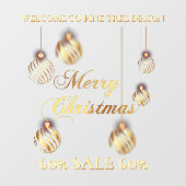 Gouden Feestelijke Zakelijke Verkoop Vrolijk Kerst Raamsticker (Vel)