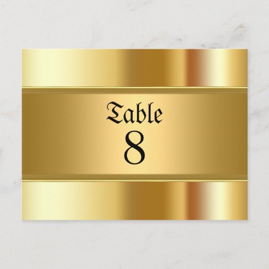 Gouden feesttafel nummers briefkaart (Voorkant)