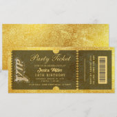 gouden feestticket uitnodigingen (Voorkant / Achterkant)