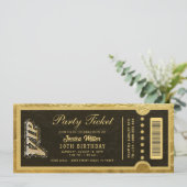 gouden feestticket uitnodigingen (Staand voorkant)