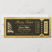 gouden feestticket uitnodigingen (Voorkant)