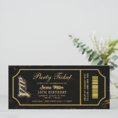 gouden feestticket uitnodigingen (Staand voorkant)